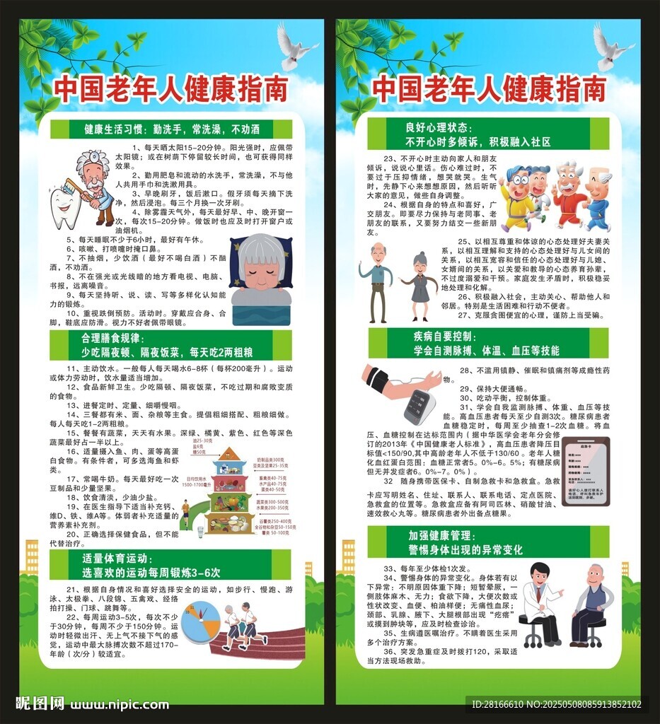 老年人健康指南展架