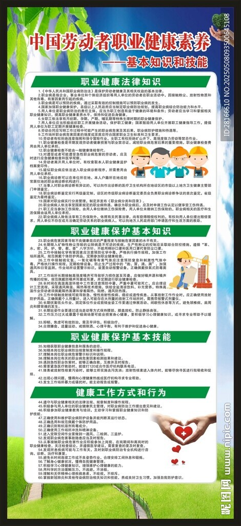 职业健康素养60条展架