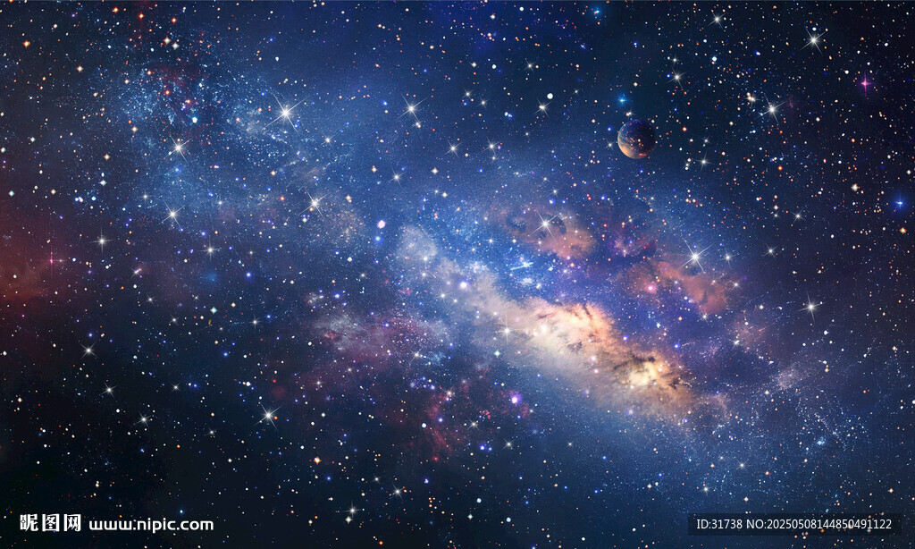 蓝色星空星云背景图