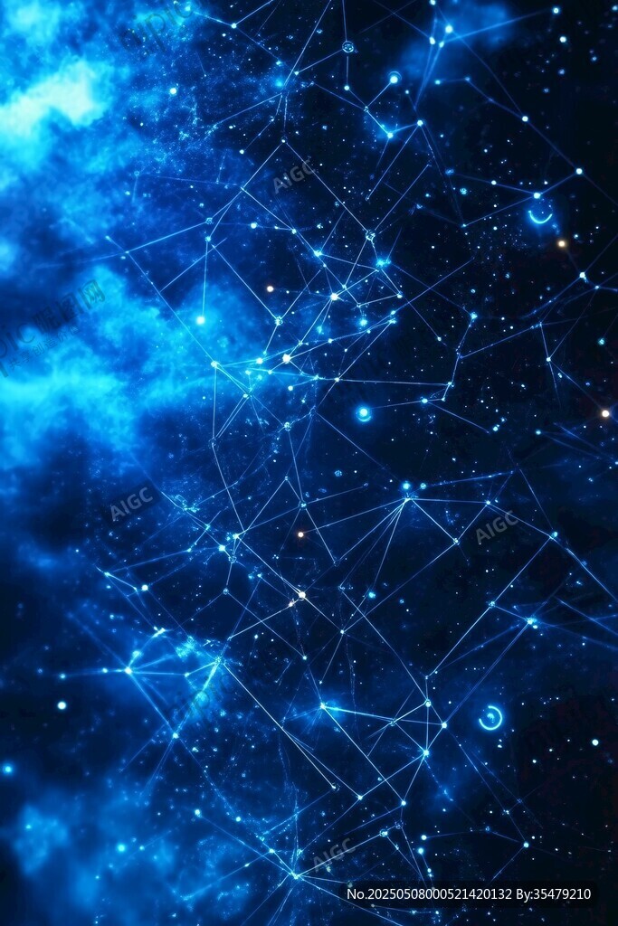 梦幻蓝色科技网络星空图