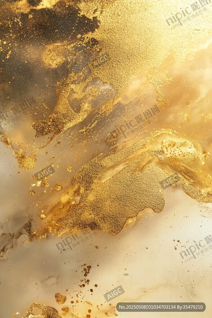 金色梦幻流体艺术纹理