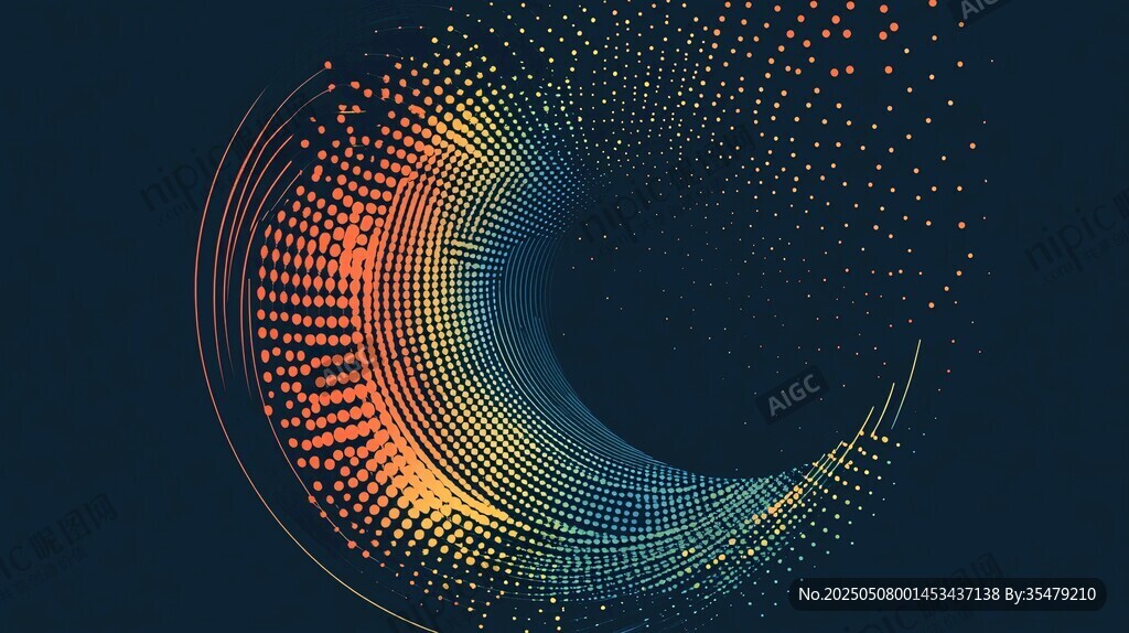 梦幻粒子环形科技背景图