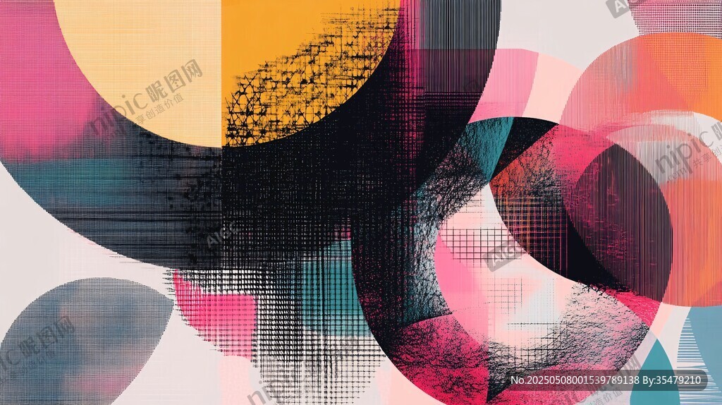 多彩几何抽象艺术图案