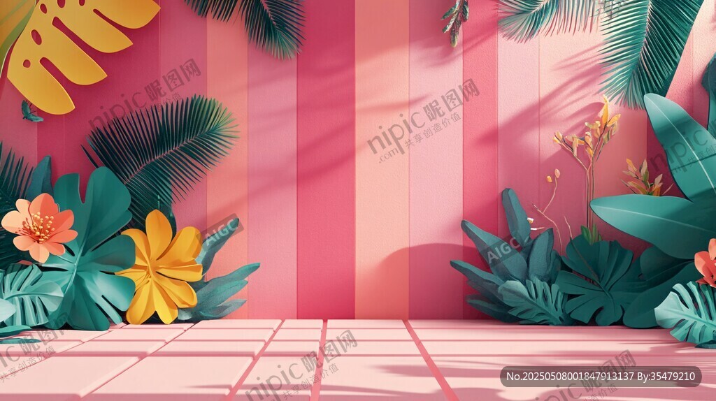 热带花卉植物背景空间