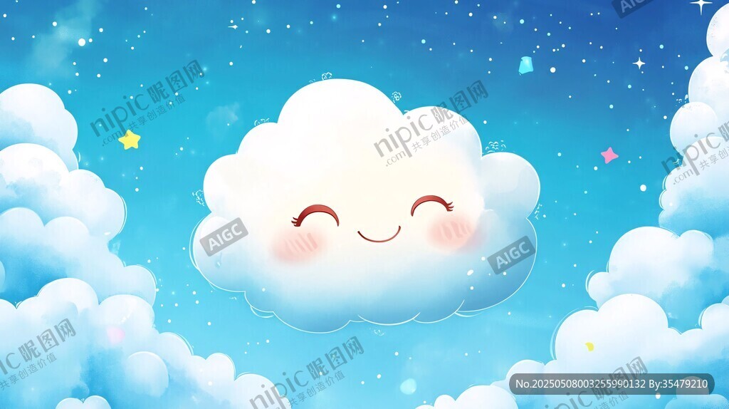 微笑云朵的梦幻星空之旅