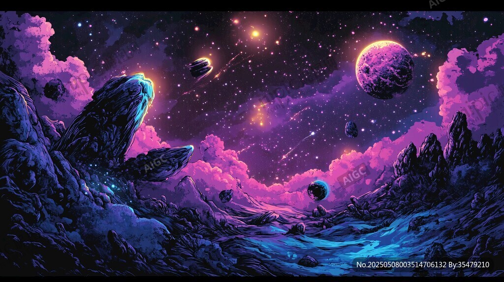 梦幻紫色星际奇幻景观