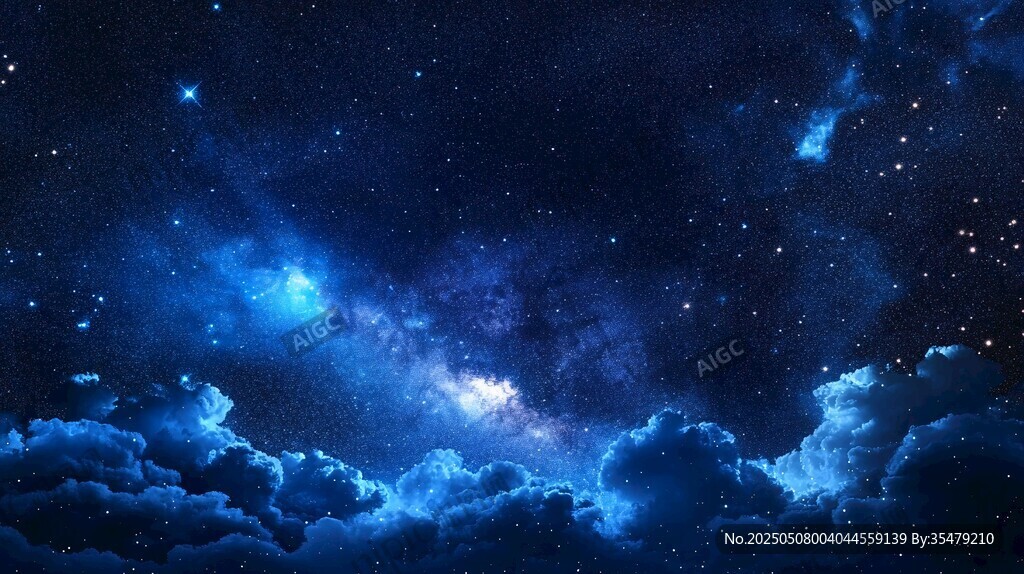 梦幻星空下的云海奇观