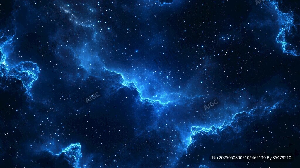 梦幻蓝色星空宇宙背景图