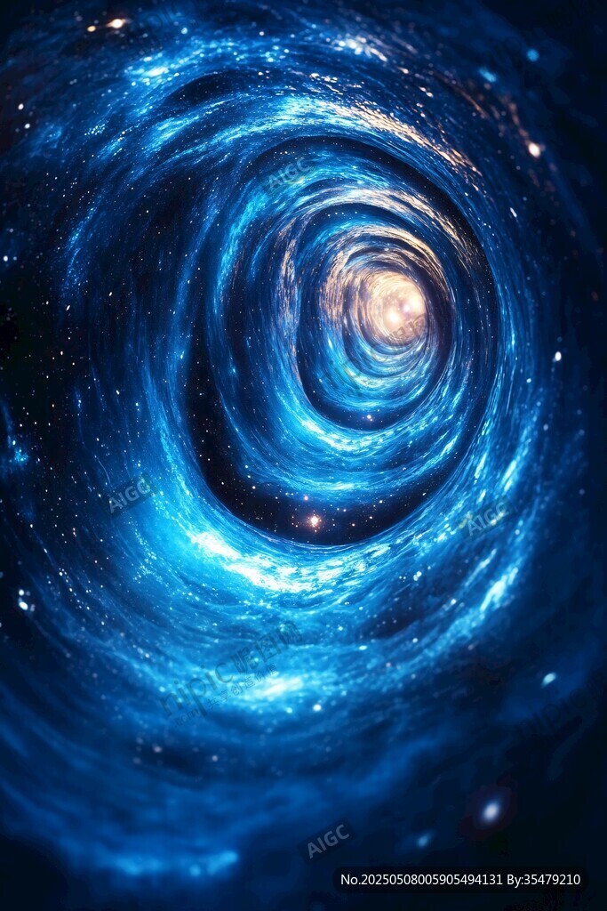 梦幻蓝色宇宙时空漩涡