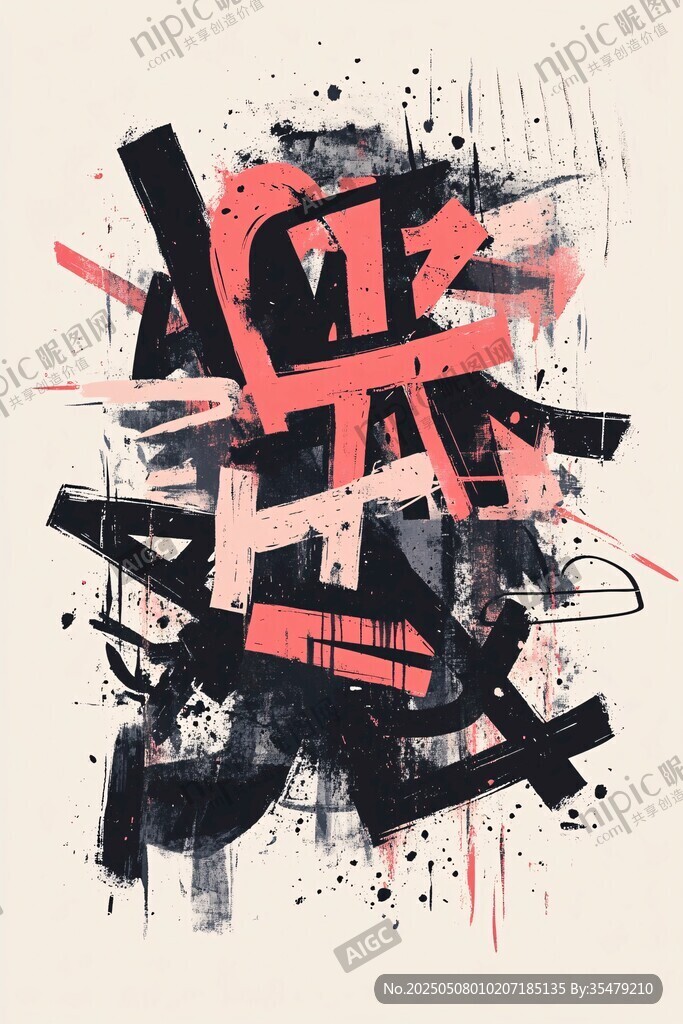 抽象涂鸦艺术作品