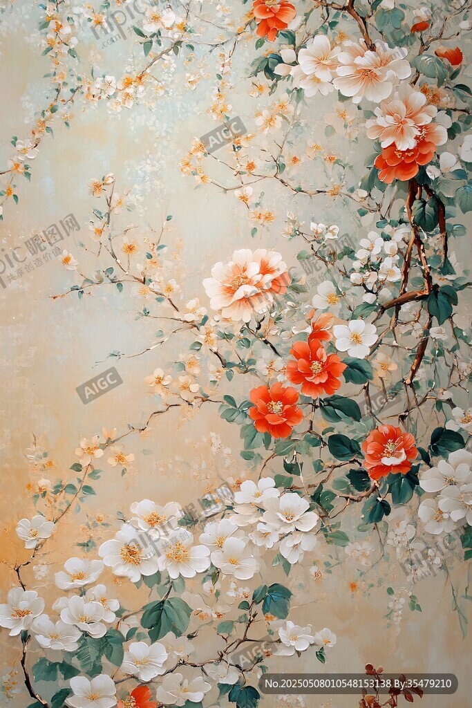 中式繁花图