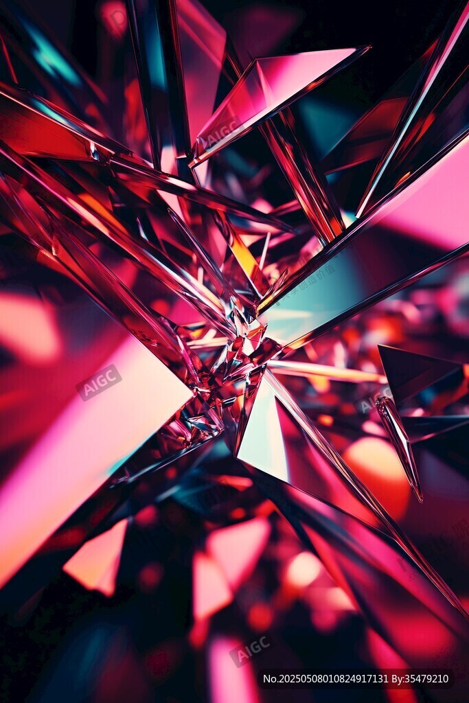 炫彩破碎晶体艺术画面
