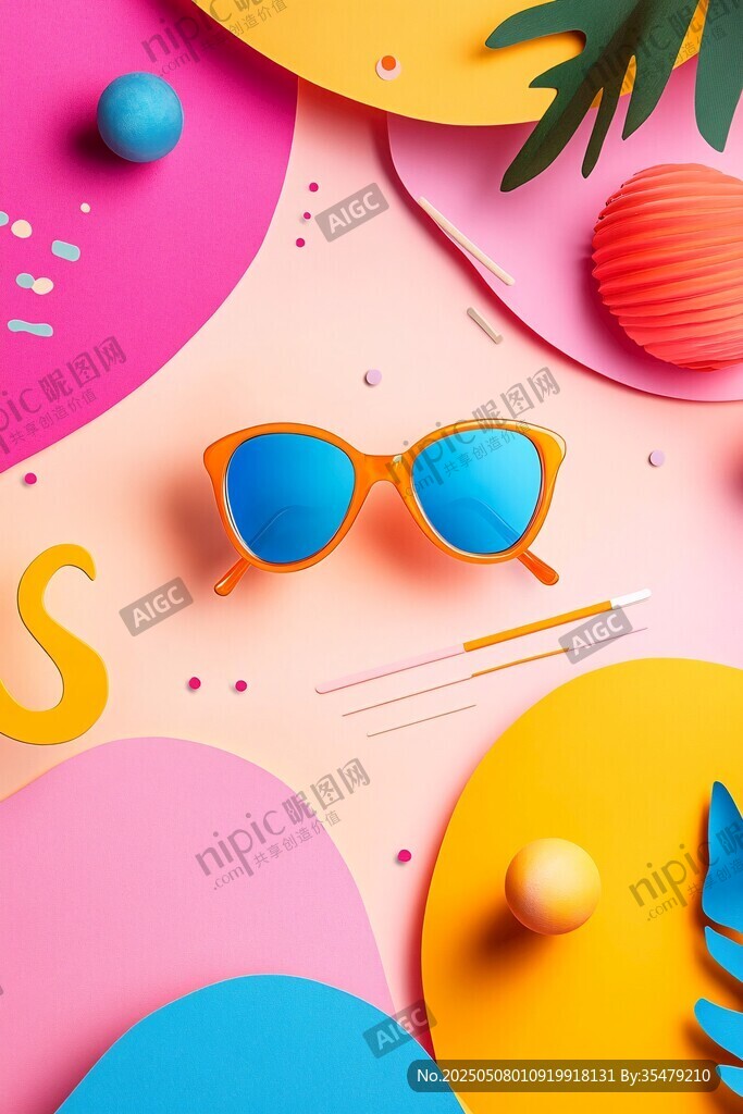 夏日时尚墨镜创意场景
