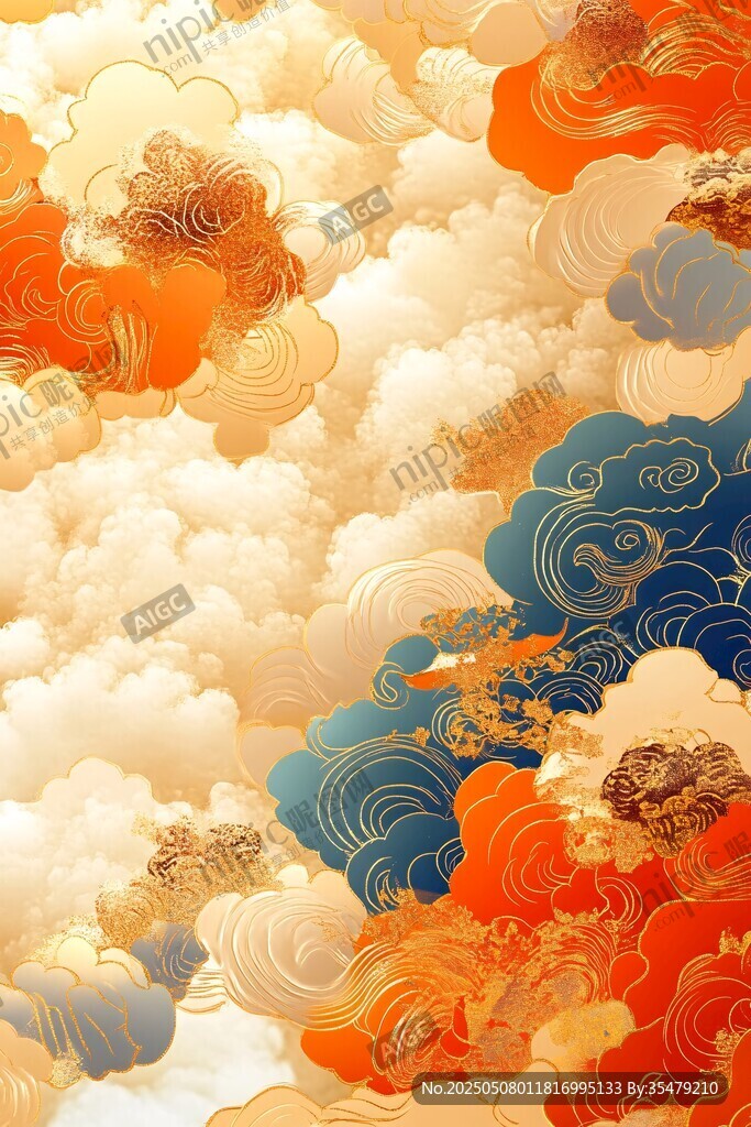 中式云纹图案 古风祥瑞元素