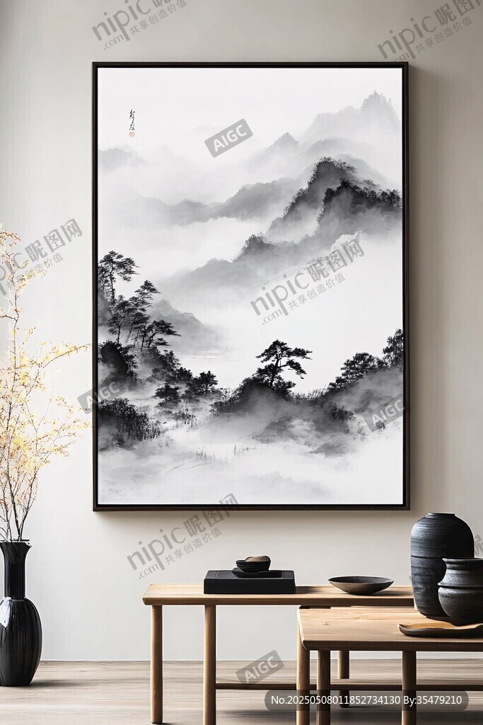 水墨山水挂画 营造雅致氛围