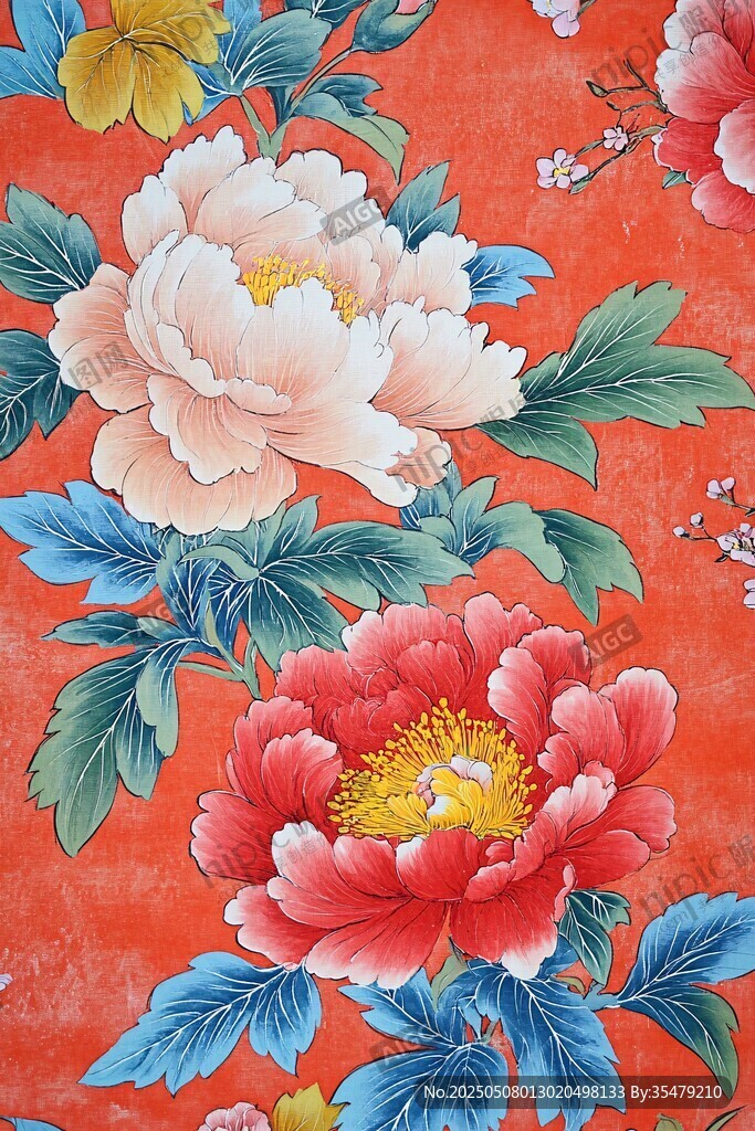 中式牡丹花卉传统图案