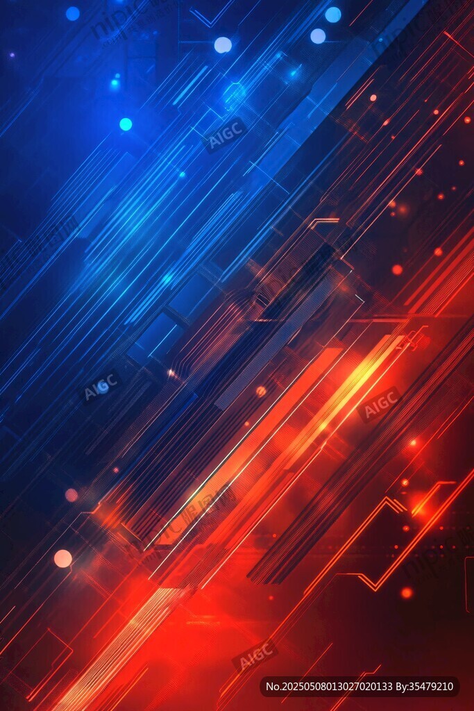 红蓝科技动感线条背景图