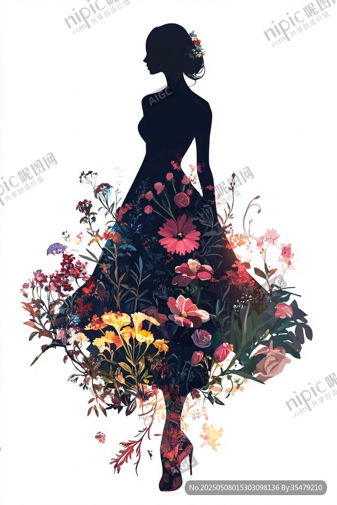 花漾女子剪影