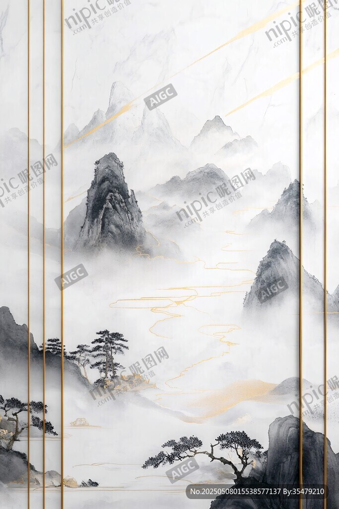 水墨山水意境背景图