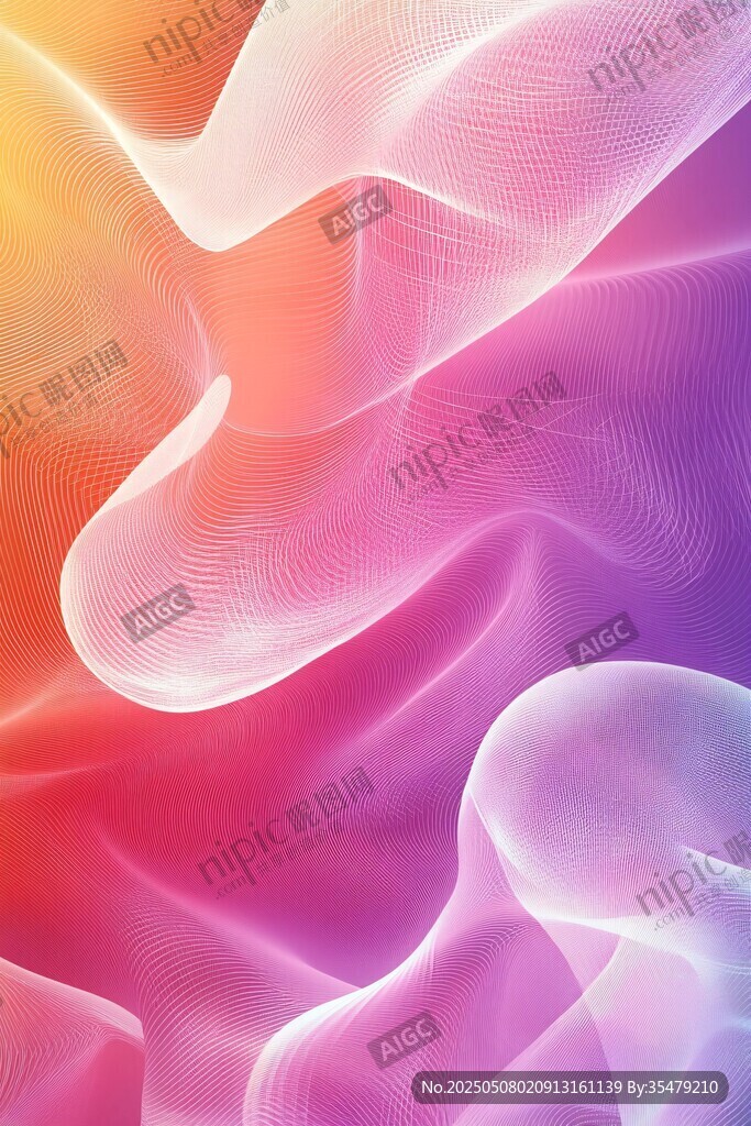 梦幻渐变流动波纹背景图