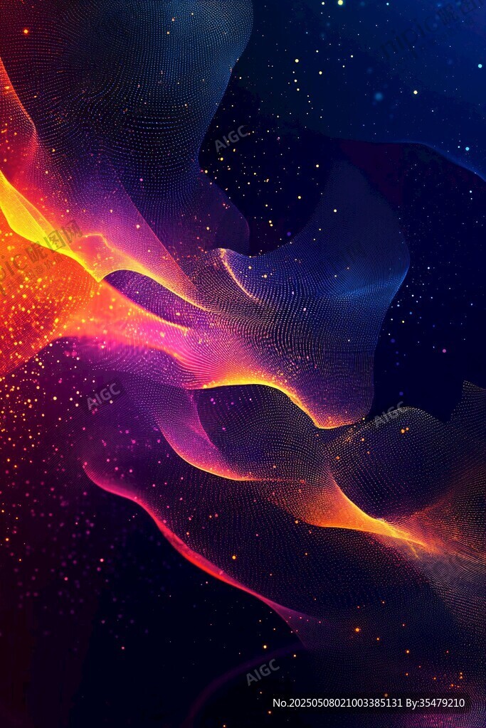 梦幻星云抽象流动画面