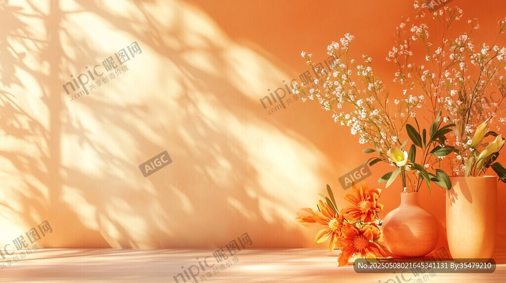 暖光下的唯美插花静物