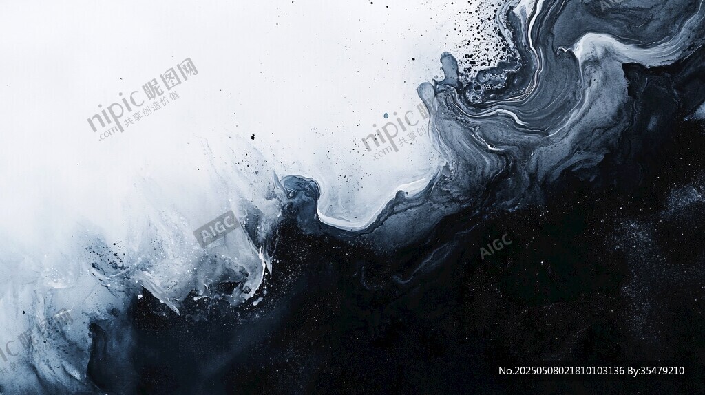 水墨交融意境图