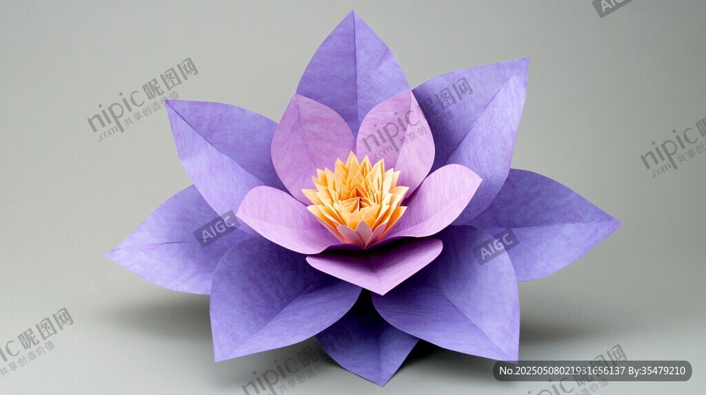 紫色折纸莲花绽放之美