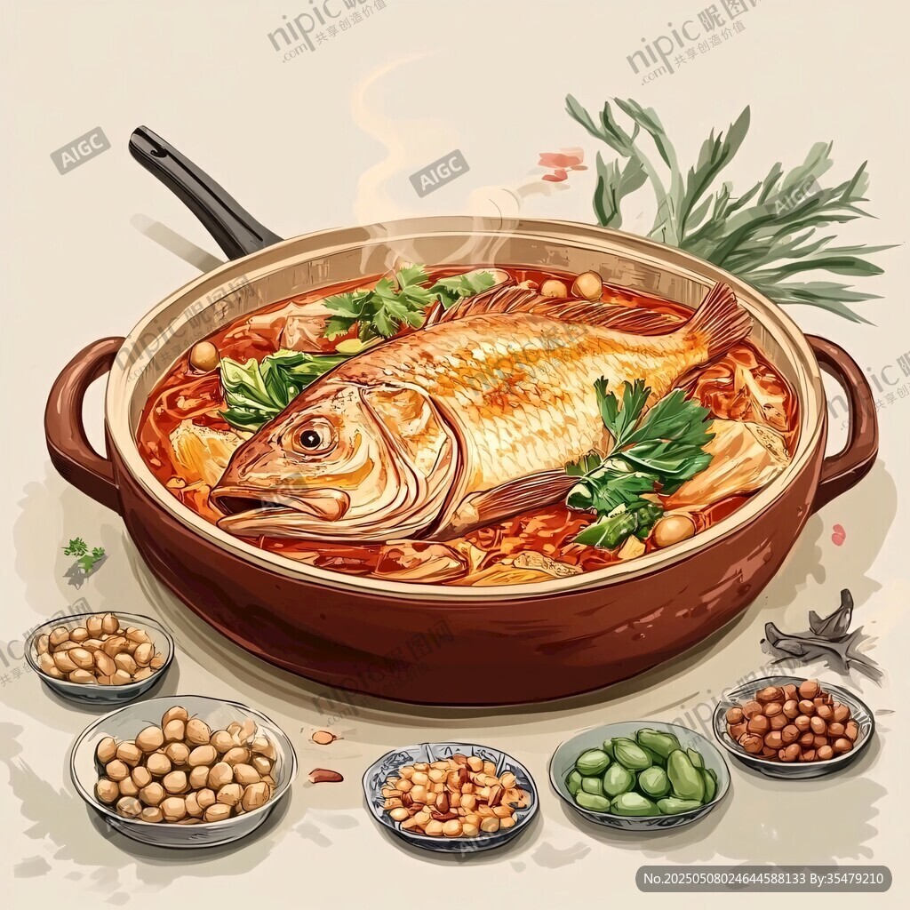 美味红烧鱼配多样食材