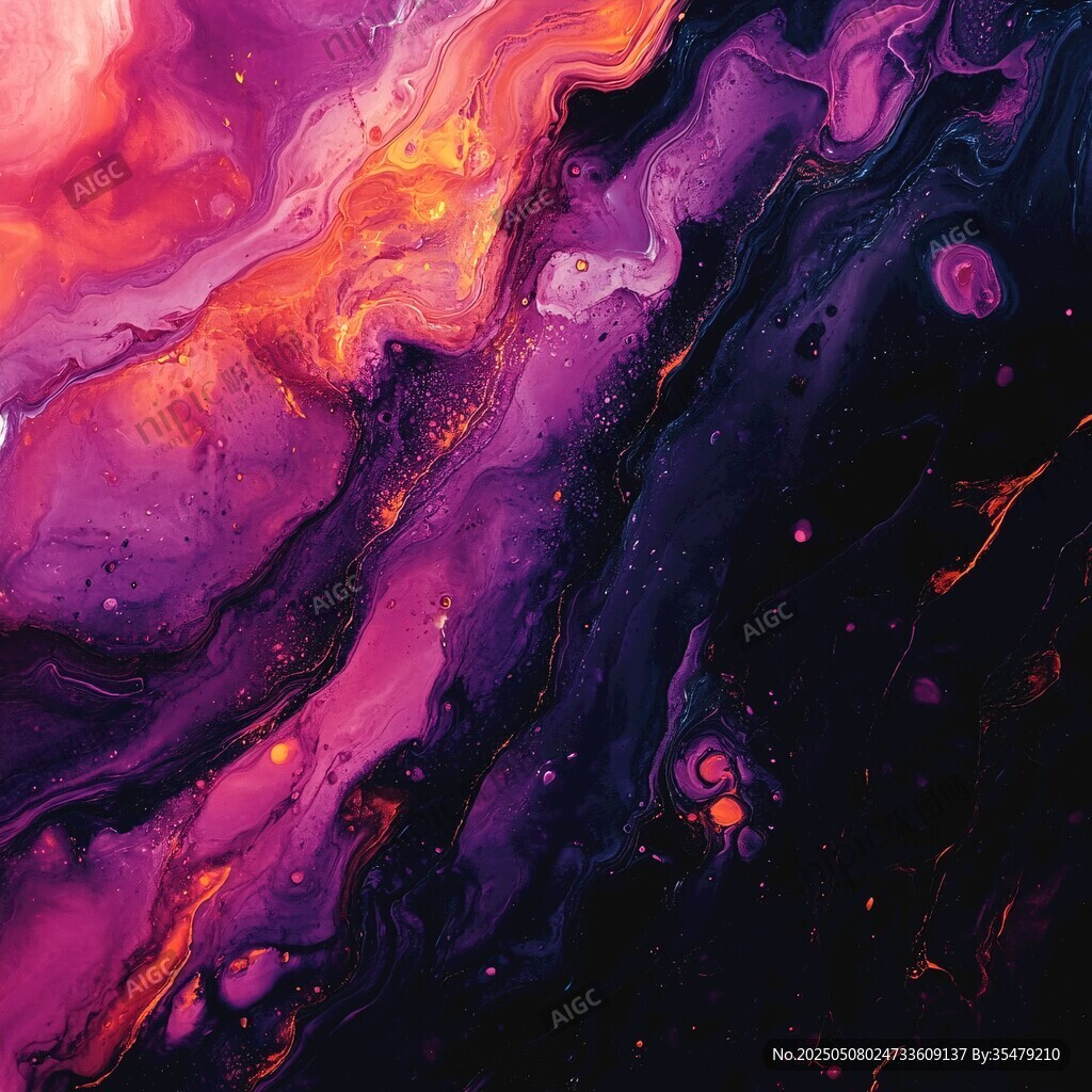 梦幻流体色彩抽象艺术画面