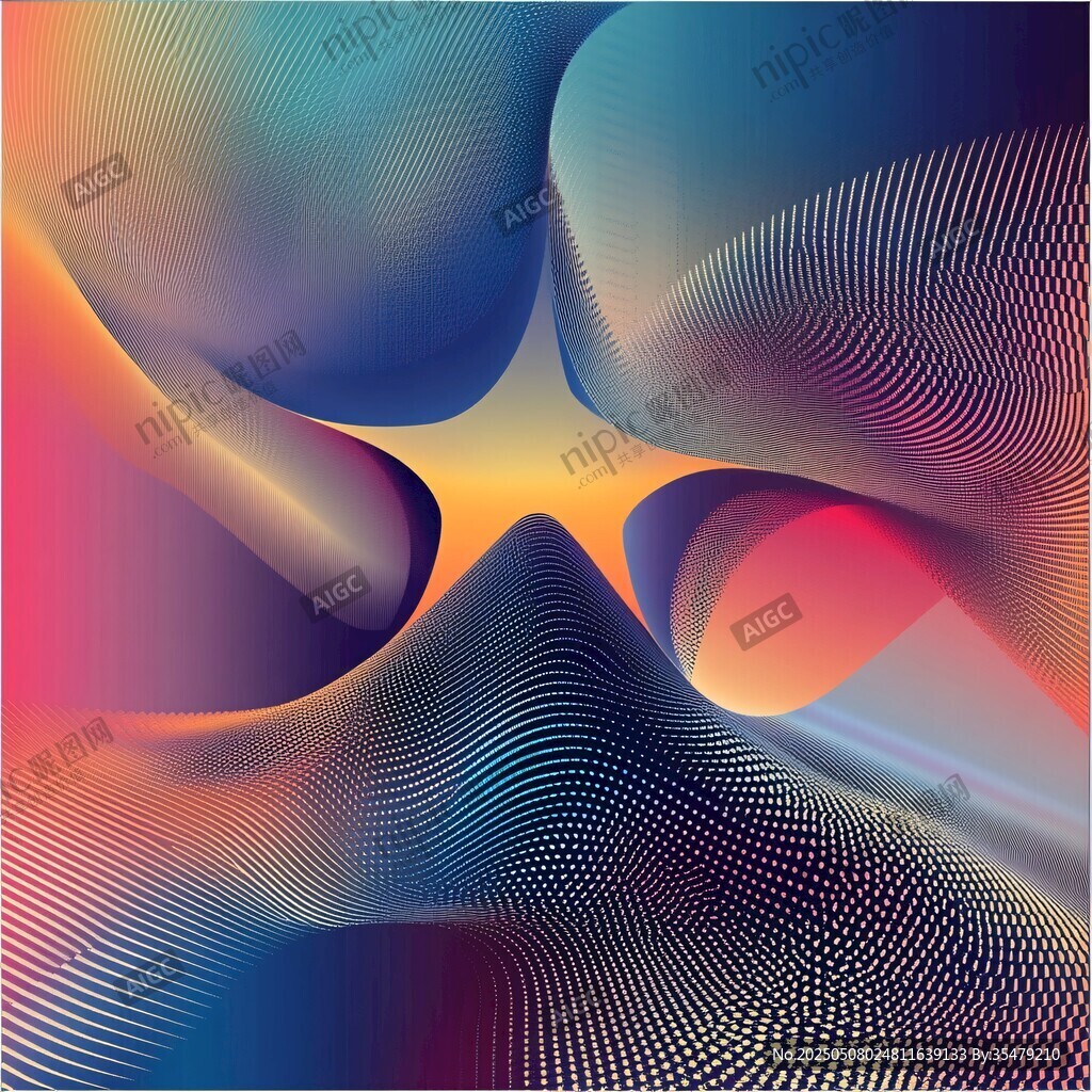 梦幻渐变流体艺术图案