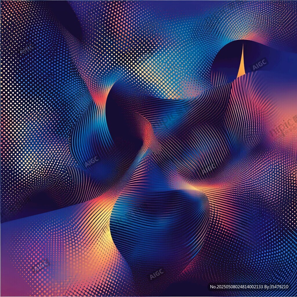 梦幻渐变流体抽象艺术图案