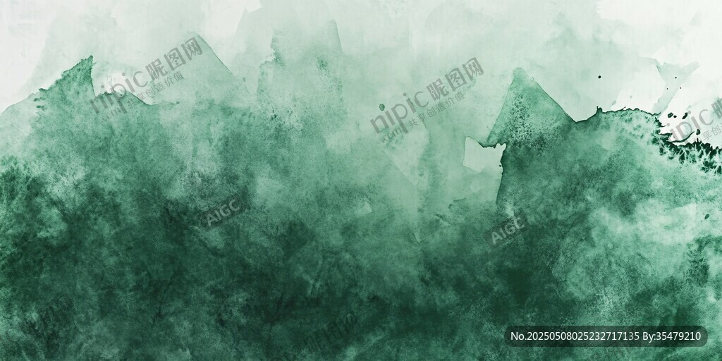 翠绿水彩抽象背景纹理