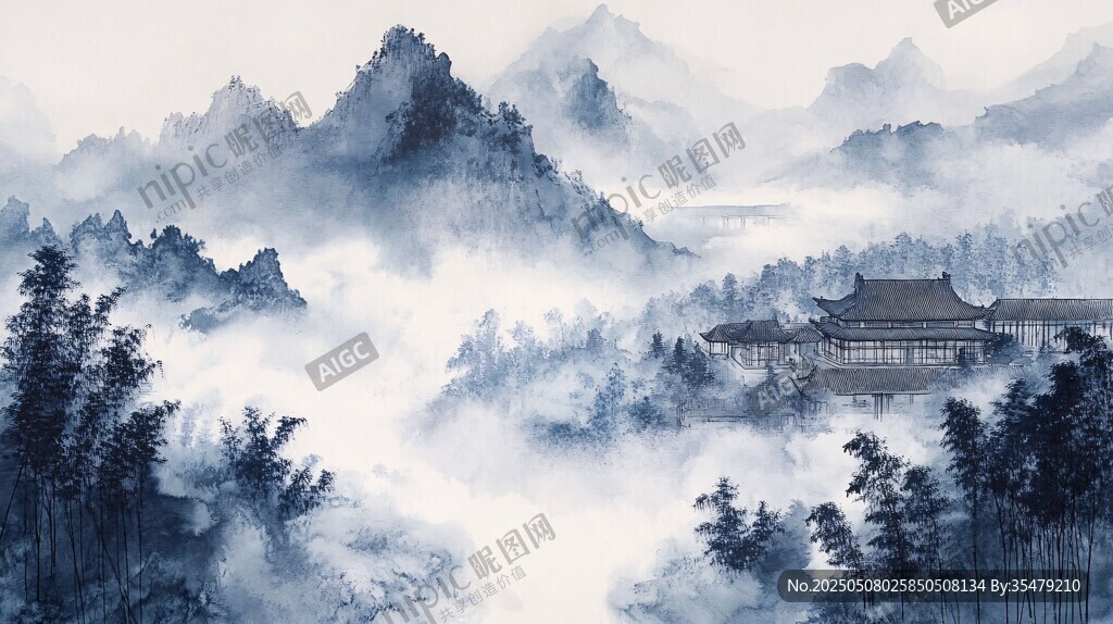 水墨山水间的中式古韵