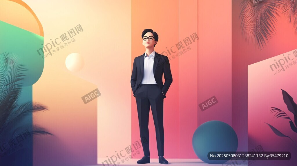 时尚绅士的多彩空间造型
