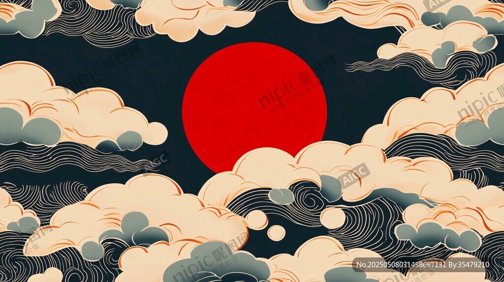 红日云海图
