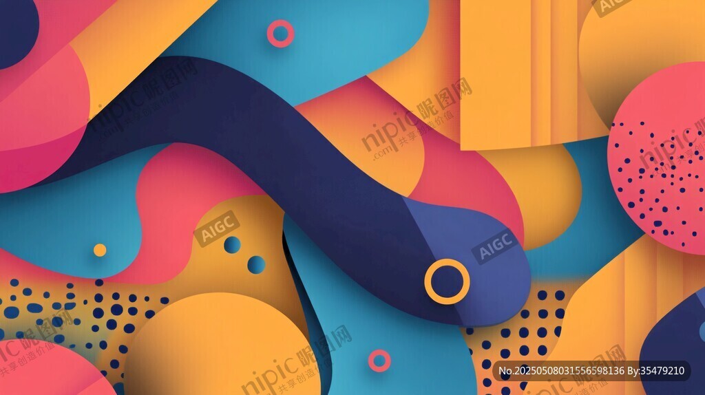 多彩几何抽象艺术图案