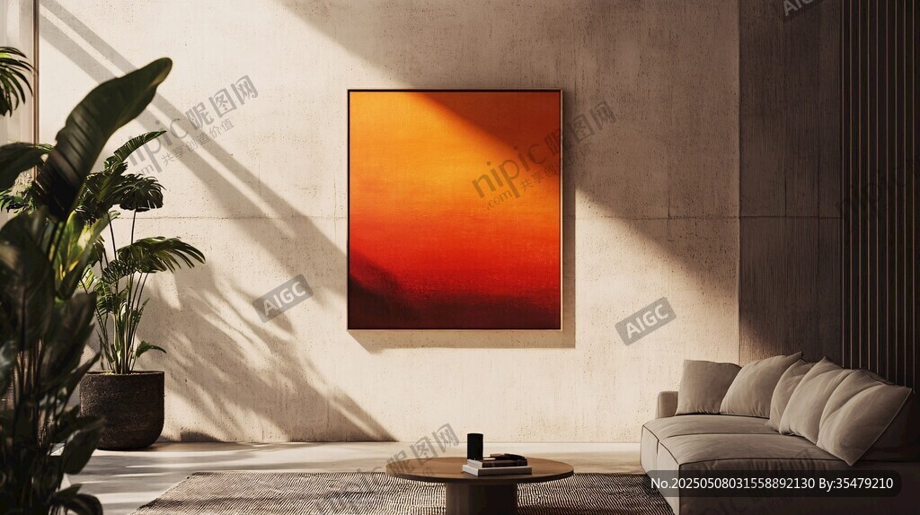 简约客厅中的艺术挂画