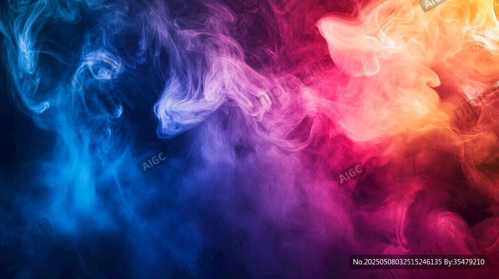 梦幻彩色烟雾背景特效