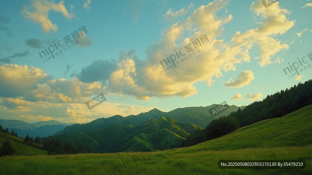 山间绿野 云端绚丽光影