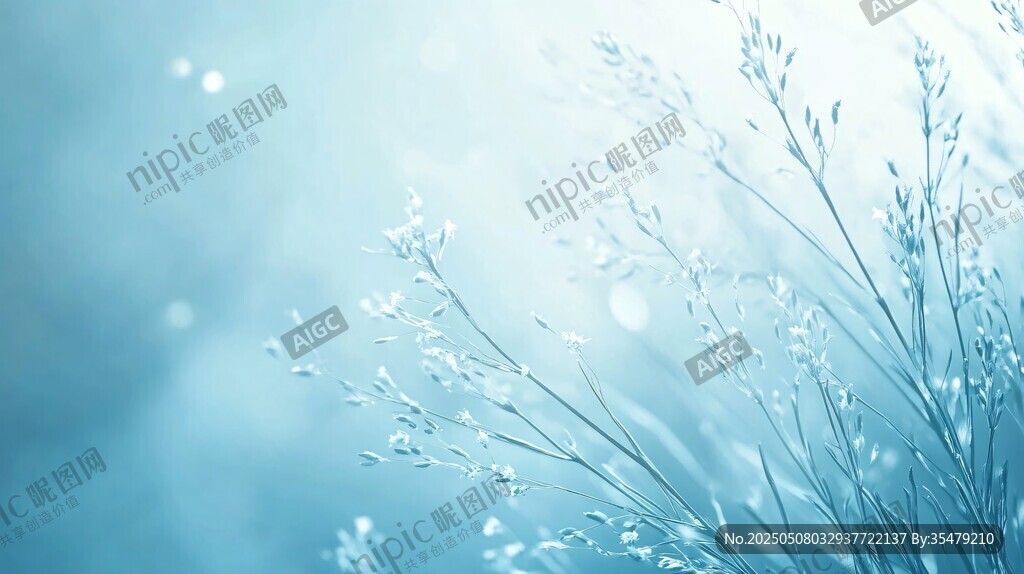 梦幻蓝调草景 清新自然风