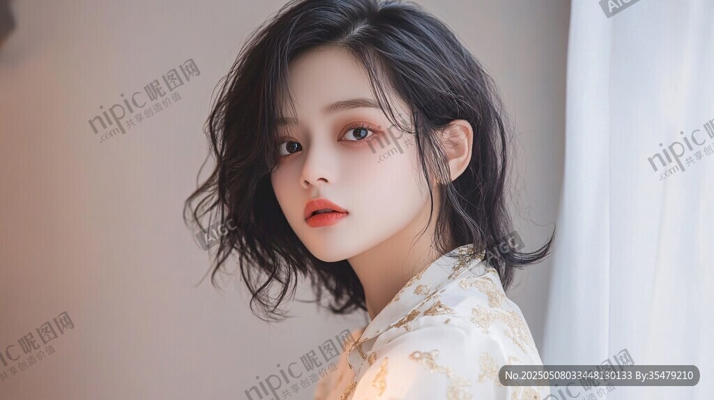 短发气质少女的优雅瞬间