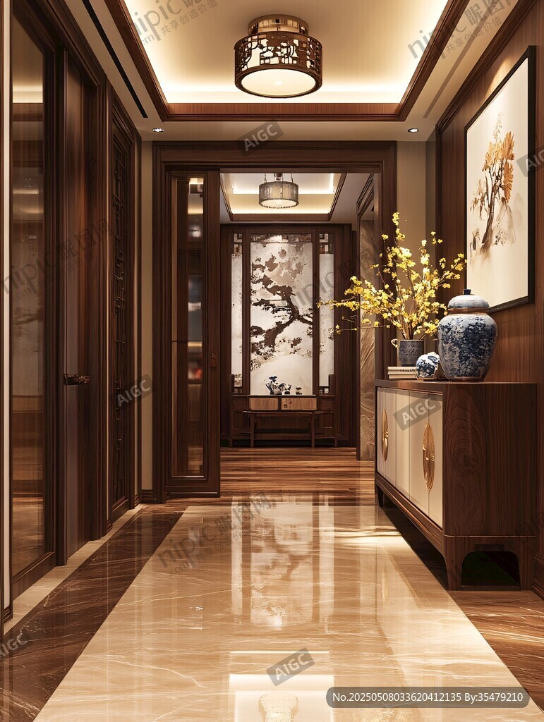 中式典雅走廊过道设计