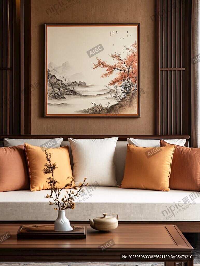 中式客厅雅致沙发装饰景