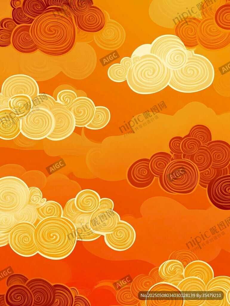 秋日祥云背景图案