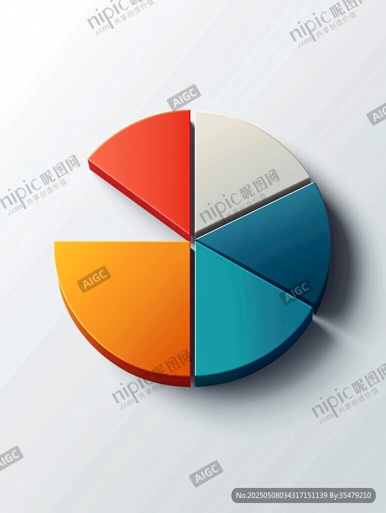 多彩扇形统计图展示部分占比