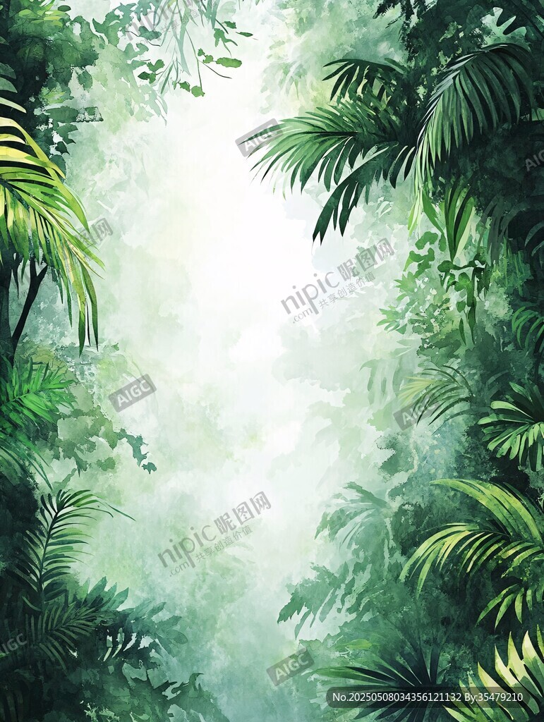 梦幻绿意丛林风景