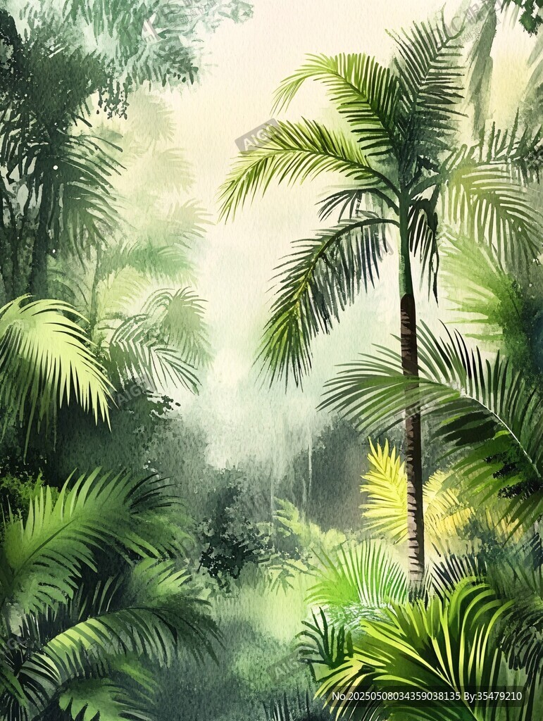 热带雨林绿意盎然景观