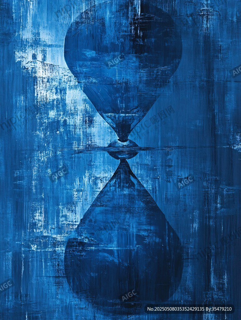 蓝色沙漏抽象艺术画作