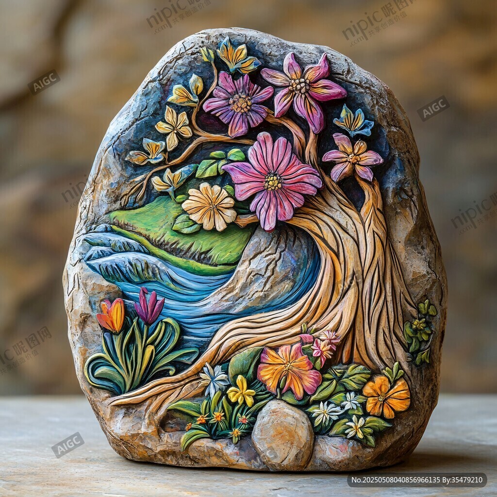 石上繁花绘就自然景致